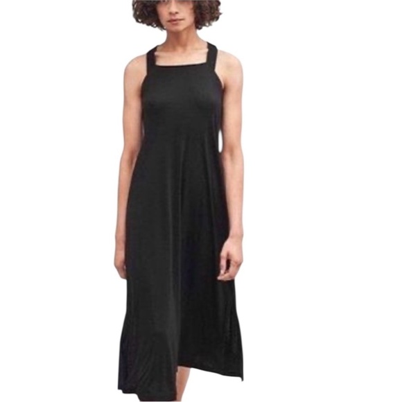Massimo Dutti Wide Strap Racer Back Smock Dress. Weathered Black Size S. #1001 - Picture 1 of 6